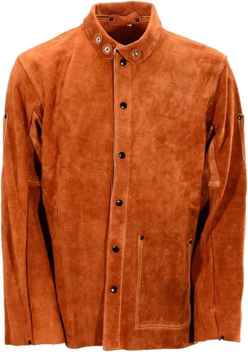 Miniatura 8 de QeeLink Chaqueta de Soldadura de Cuero - Chaquetas de Soldador de Trabajo Resistente a las Llamas y de Servicio Pesado - Chaqueta de Soldadura