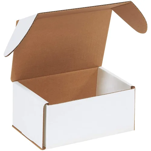 Aviditi Cajas de correo corrugadas blancas para exteriores, 7 5/8" x 5 7/16" x 3 9/16", paquete de 25, a prueba de aplastamiento, para envío, correo