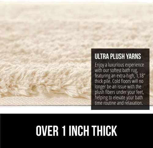 Miniatura 6 de GORILLA GRIP Alfombras de baño, 30 x 20 pulgadas, ultra suave, absorbente, alfombra de baño de felpa gruesa, lavable a máquina, microfibra de secado