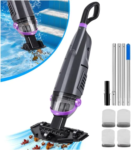 Miniatura 9 de KimPump Aspirador de piscina de mano inalámbrico con 4 bolsas de filtro, adecuado para filtración de impurezas ultrafina, cabezales de cepillo