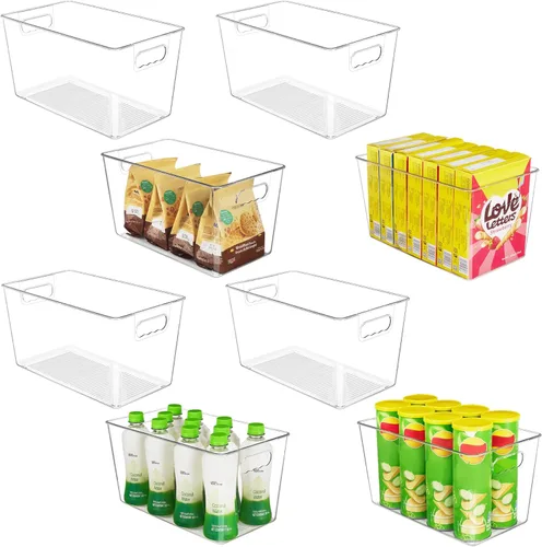 Miniatura 11 de YIHONG Contenedores organizadores de almacenamiento transparentes para despensa, paquete de 10 contenedores de plástico para almacenamiento