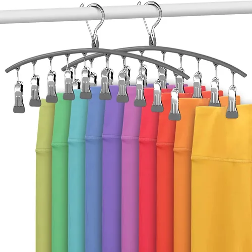 Organizador de leggings para armario, paquete de 2 ganchos de núcleo de acero ArtHonor con clips con capacidad para 20 leggings, pantalones, jeans,