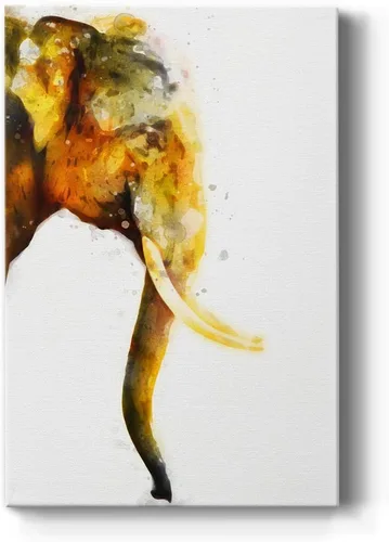 Miniatura 12 de Renditions Gallery Watercolor Elephant Gallery Wrapped Canvas Wall Art, 12x18, Black/White