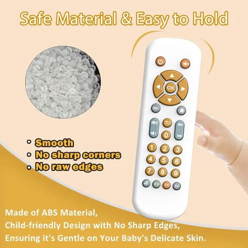 Miniatura 2 de Juguete de control remoto de TV para bebés con sonido y luz musical, juguete realista para niños pequeños, juguete de aprendizaje educativo temprano