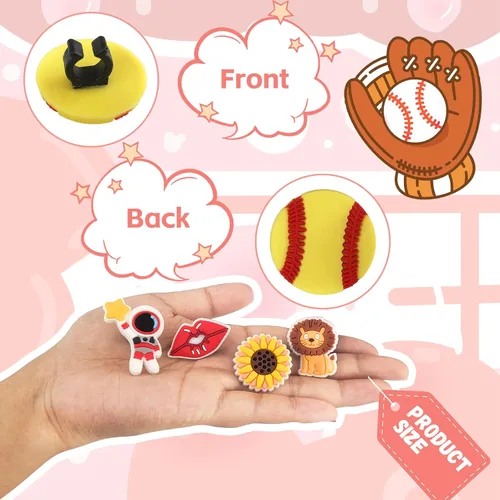 Miniatura 3 de Zddaoole 60 piezas de decoración para lápices, diferentes diseños de clip para lápices, adecuado para premios escolares, recompensas de aula, idea
