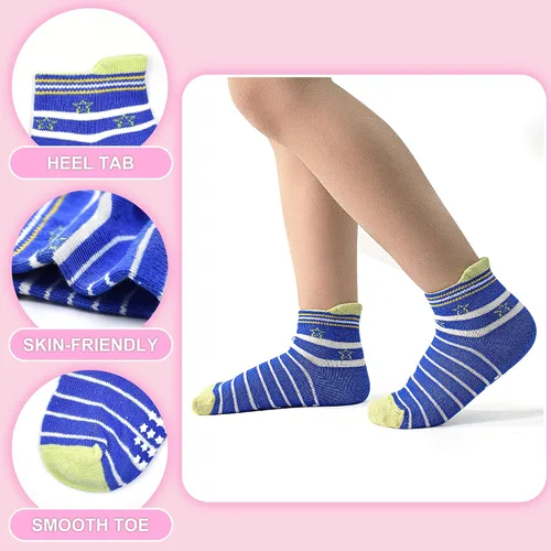 Miniatura 5 de ELUTONG Calcetines antideslizantes para niños pequeños con agarres, 12 pares para niños de 1 a 7 años, para niños y niñas