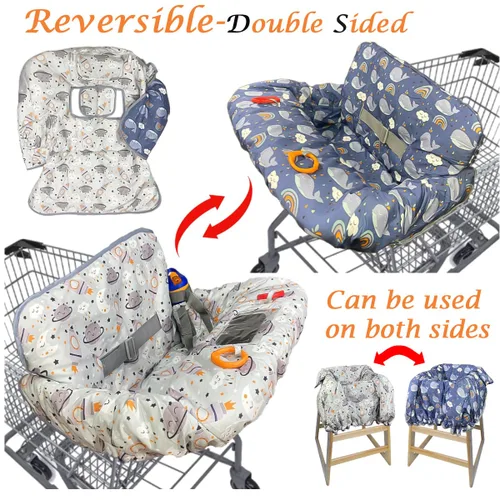 Miniatura 2 de Funda para carrito de compras para bebé, cubierta para carrito de compras para bebé niño y bebé niña, cubierta para silla alta para bebé y niño Gris