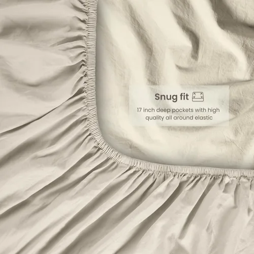 Miniatura 4 de BIOWEAVES 100% Organic Washed Cotton Percale Weave Sheets Twin, GOTS Certified Sheets for Twin Size Bed, 17” Deep Pocket – 3 Piece Set, Frozen Dew