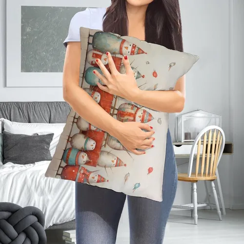 Miniatura 6 de Fundas de almohada de primavera con bonitos muñecos de nieve, fundas de almohada rústicas para vacaciones, funda de almohada tamaño Queen