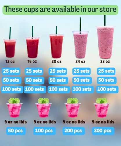 Miniatura 6 de Vasos de plástico transparente de 32 onzas con tapas y popotes, vasos desechables para bebidas frías, café helado, malteadas, batidos, 25