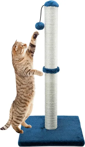 Miniatura 12 de Dimaka - Rascador de gato de 29 pulgadas de alto, con cuerda de sisal y cubierto con suave felpa suave Gris