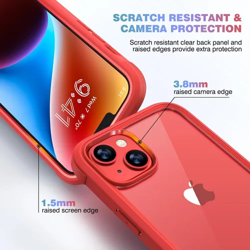 Miniatura 384 de Diaclara Funda diseñada para iPhone 16, mejorada [protección completa de la cámara], carcasa resistente de cuerpo completo con protector de pantalla