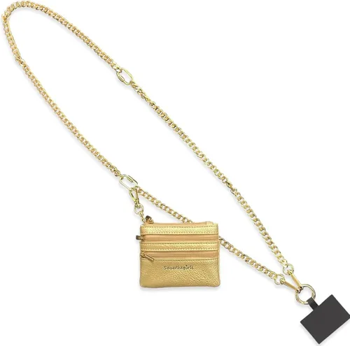 Miniatura 8 de Save the Girls Clip and Go - Cadena de metal para teléfono con bolsa (Gun Metal - Bolsa Negra) – Elegante cordón crossbody para teléfono con Cadena