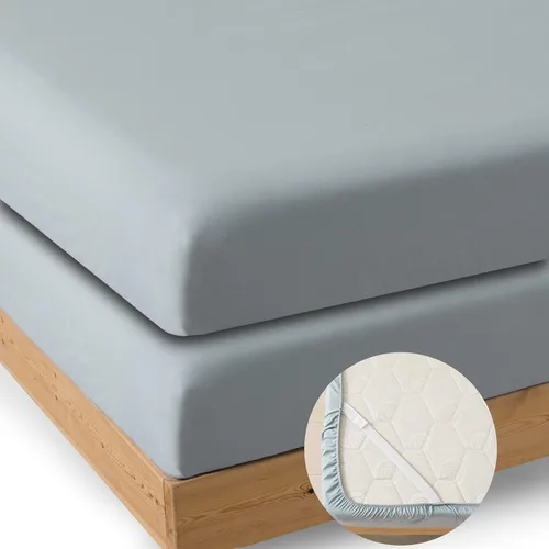 Miniatura 10 de MINIPANDA Paquete de 2 sábanas bajeras tamaño Twin, con correas sujetadoras de sábanas para esquinas, mantiene las sábanas en su lugar - Ultra