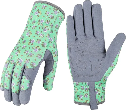 Miniatura 17 de Bamllum Guantes de cuero para jardinería para mujer, guantes de trabajo para deshierbe, excavación, plantación, rastrillo y poda