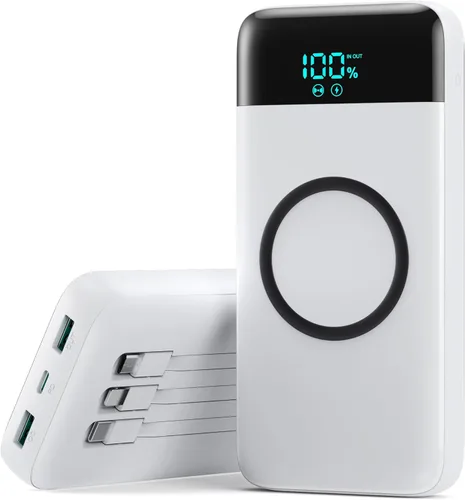 Miniatura 10 de Cargador portátil inalámbrico de 40800 mAh con 3 cables integrados, batería de carga inalámbrica 7 en 1 de 15 W, 25 W PD QC 4.0 carga rápida USB C