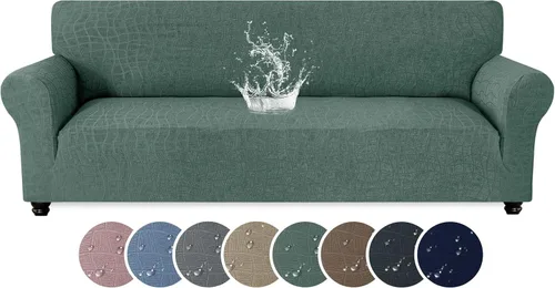 Miniatura 29 de MAXIJIN Funda impermeable para sillón de sala de estar, 1 pieza elástica con brazos, protector de muebles lavable para perros y mascotas (S, café)