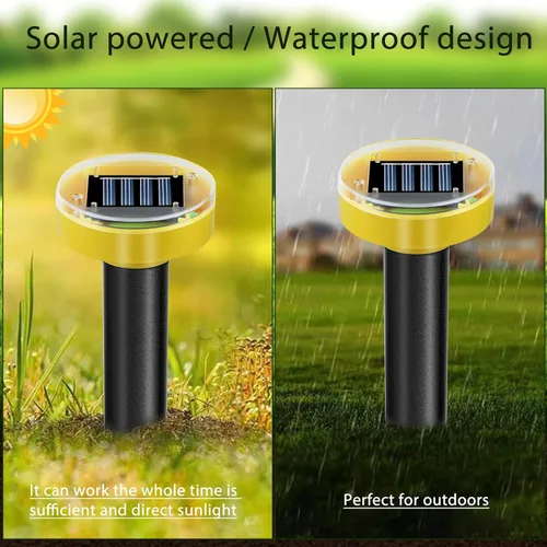 Miniatura 6 de Repelente de serpientes para patio, paquete de 10 unidades, repelente ultrasónico de topos, repelente de topos con energía solar, picos disuasorios