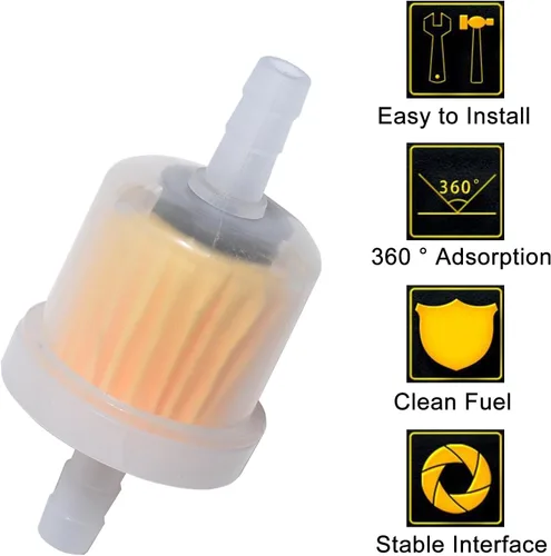 Miniatura 4 de Filtros de combustible en línea universales de 1/4 pulgada con imán para Kohler, Kawasaki, John Deere, Briggs, Stratton, generador de gasolina