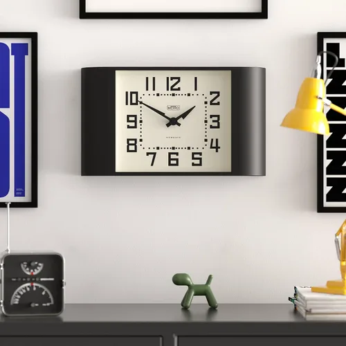 Miniatura 3 de NEWGATE® Metro Clock Reloj de pared retro 17 pulgadas de ancho Negro Estilo de mediados de siglo para cocina, sala de estar u oficina