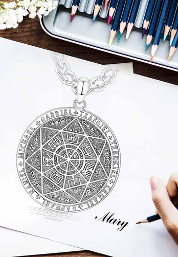 Miniatura 173 de CELESTIA Medallas de plata de ley 925 San Miguel/San Cristóbal/San Benito/San Gabriel/Virgen María/Jesús/Caravaca/Metatrón/Sello de los Siete