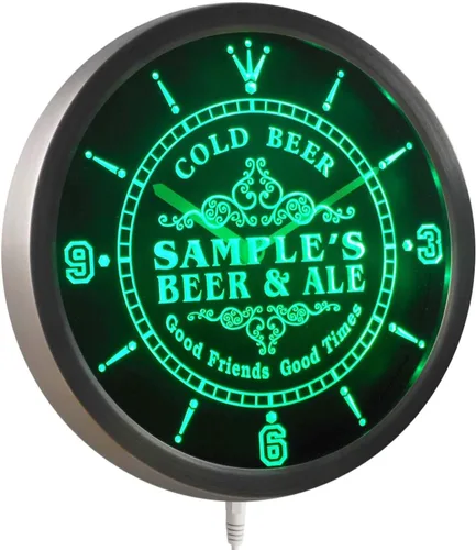 Miniatura 4 de ADVPRO ncqs-tm - Reloj de pared LED personalizado con letrero de neón para cerveza fría y cerveza fría