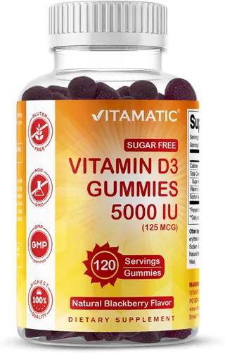 Miniatura 12 de Vitamatic Gomitas de Vitamina D3 sin Azúcar - 120 Gomitas a Base de Pectina - Gran Sabor - Huesos Saludables, Estado de Ánimo y Función del Sistema