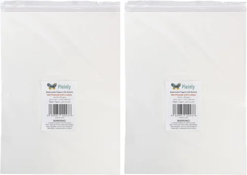 Miniatura 11 de PLEINLY Papel de acuarela 100% algodón, 40 hojas sueltas, 14 x 10 pulgadas, prensa en frío, 140 libras, relación de aspecto 3:4, papel tipo L