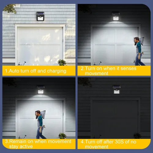 Miniatura 7 de Upgraded 28 LEDs Wireless Sensor de movimiento solar luz recargable impermeable luces de seguridad Potente Para al aire última intervensión Patio