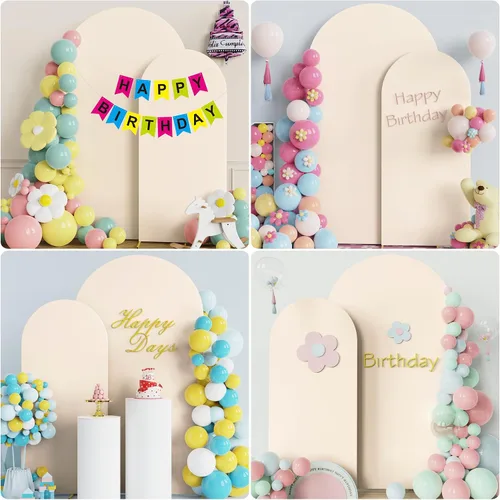 Miniatura 5 de Wokceer Cubierta de Fondo para Arco de Boda 7.2 Pies, Cubiertas Ajustadas de Spandex para Soporte de Arco de Boda de 6 Pies, Juego de 2 Cubiertas