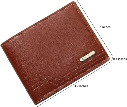 Miniatura 60 de Cartera delgada para hombre con monedero, cartera minimalista con cremallera, carteras plegables para hombre con tarjetero de crédito, cartera