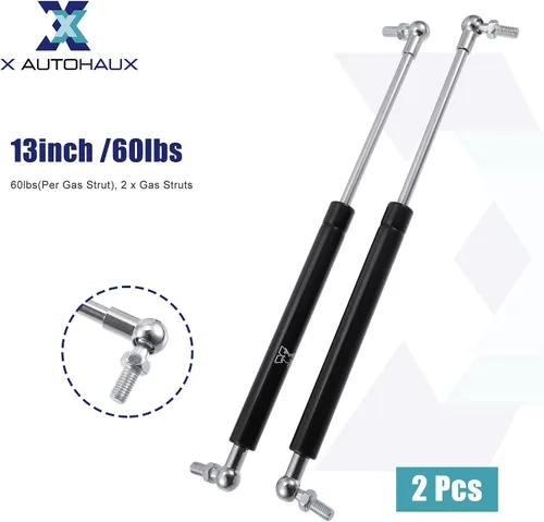 Miniatura 6 de X AUTOHAUX 2 piezas de 13 pulgadas 60 libras soportes de elevación de gas resortes universales RV capó de coche trasero barra de apoyo hidráulico