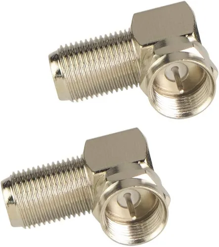 VCE VCELINK - Conector coaxial de 90 grados tipo F hembra a macho RG6, conector de cable coaxial de ángulo recto, codo de 90 grados, 2 unidades