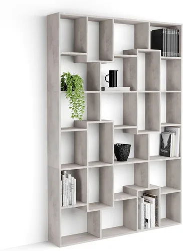 Miniatura 17 de Mobili Fiver, Iacopo XS Estantería con puertas de panel (63.31 x 31.5 pulgadas), color negro Ashwood, Made in Italy