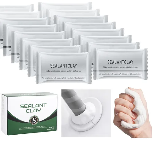 Masilla selladora impermeable, paquete de 8 masillas de sellado blanco, arcilla de sellado de reparación de conductos impermeable, barro de