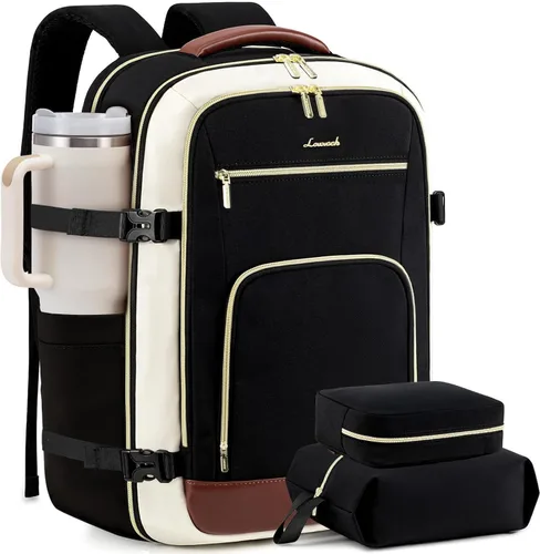 Miniatura 36 de LOVEVOOK Mochila de viaje para mujer y hombre, Beige, Mochilas de viaje