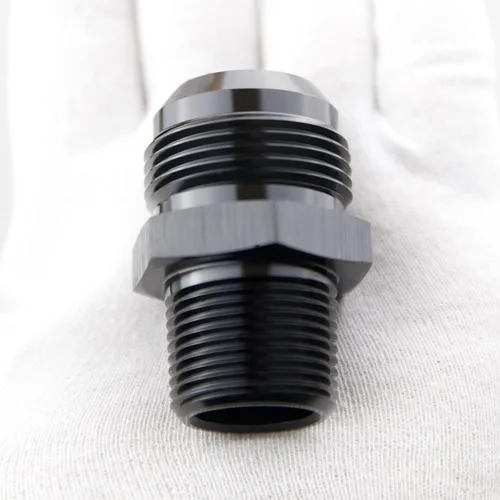 Miniatura 8 de Adaptador de tubo de manguera de combustible de aluminio recto 16AN acampanado a 3/4" NPT macho Unión de rosca negro