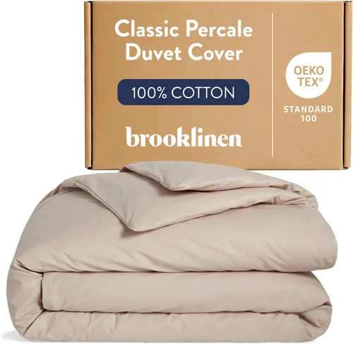 Miniatura 12 de Brooklinen Funda de edredón de percal de lujo, 100% algodón, fresca, nítida, lazos de esquina extralargos, cierre de botones, suave y transpirable