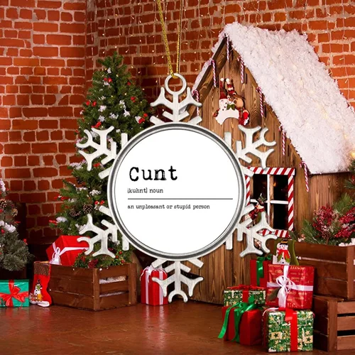 Miniatura 5 de Definición de sustantivo coño adorno colgante para árbol de Navidad, definición de coño, copo de nieve, adorno de árbol de Navidad, recuerdo