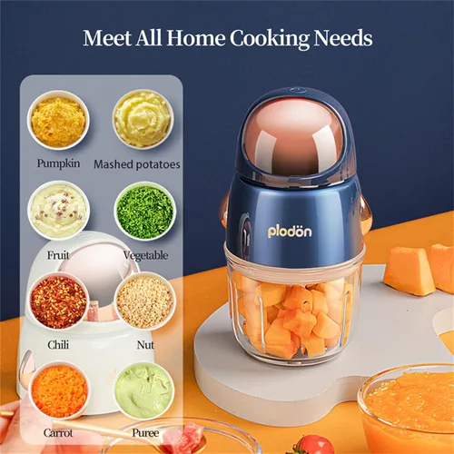 Miniatura 5 de Mini Procesador de Alimentos para Bebés Lindo y Pequeño Licuadora Trituradora de Puré Picadora Taza de 300ml Cuenco de Vidrio con 8 Cuchillas