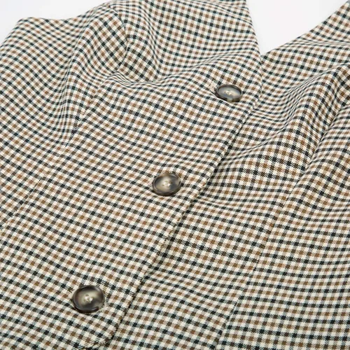Miniatura 4 de Belle Poque Chaleco vintage para mujer, cuello halter, con botones, chalecos elegantes