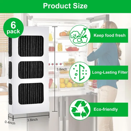 Miniatura 5 de Paquete de 6 filtros de aire para refrigerador Paultra2, compatible con Frigidaire Pure Air Ultra 2, Pure Air Ultra II, filtro de aire