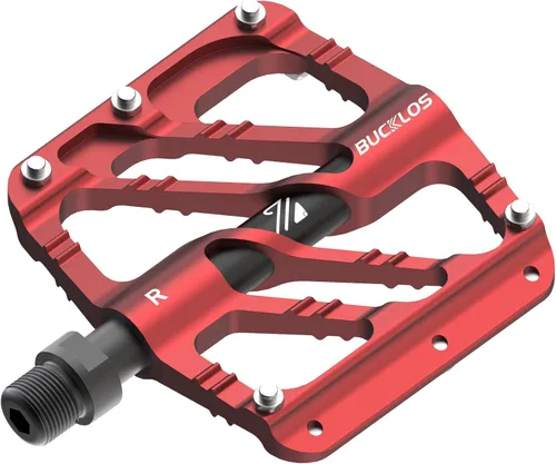 Miniatura 9 de BUCKLOS Pedales planos MTB para bicicleta de montaña, pedales de bicicleta de carretera CNC para adultos con 3 rodamientos, pedal de plataforma