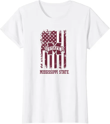 Miniatura 15 de Camiseta patriótica retro con bandera estadounidense de los Mississippi State Bulldogs, Negro