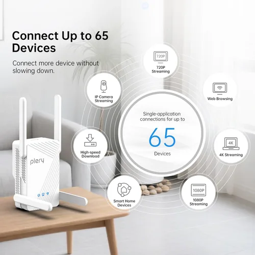Miniatura 6 de Amplificador de señal WiFi 7 para el hogar Extensor de Internet WiFi Booster cubre hasta 10,000 pies cuadrados Repetidor WiFi de alta velocidad