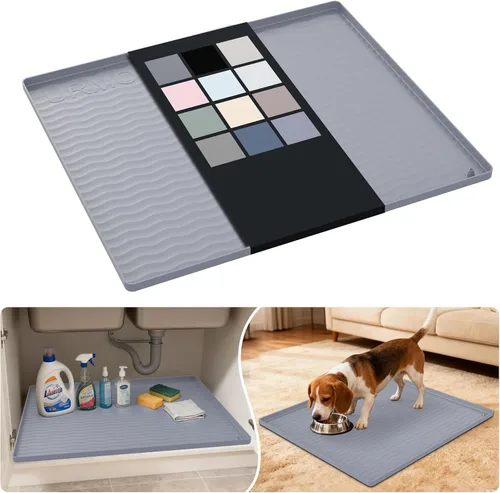 Miniatura 59 de URMONA Tapete de silicona impermeable para debajo del fregadero, 34 x 22 pulgadas, forro para estante de cocina y baño, protector de gabinetes