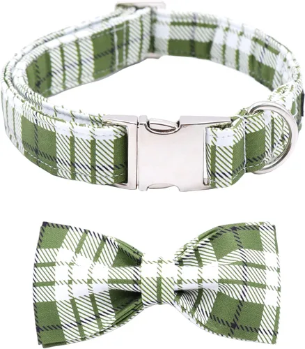 Miniatura 17 de ARING PET Collar de perro con corbatín, collares de terciopelo para perros con corbatín extraíble, collar de lazo ajustable para perros hembras