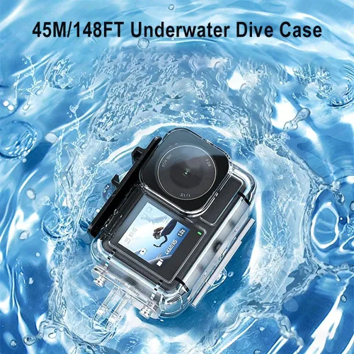 Miniatura 2 de Funda impermeable de tiro horizontal y vertical para DJI Osmo Action 3/Action 4/Action 5 Pro, carcasa protectora de buceo profundo de 147.6 ft/148
