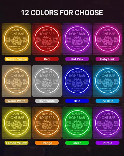 Miniatura 8 de Letrero de neón LED personalizado para bar en casa, letrero de neón para bar personalizado con control remoto de temporización para decoración