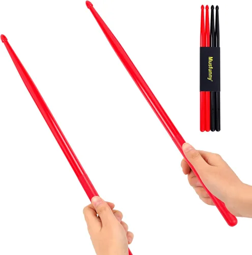 Miniatura 11 de Baquetas de nailon 5A para niños y adultos: baquetas ligeras y duraderas de color azul y verde con asas antideslizantes para baterías electrónicas